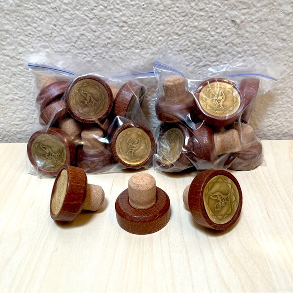 11 wood topped & cork bottle stoppers. From tequila bottles. - Picture 1 of 3